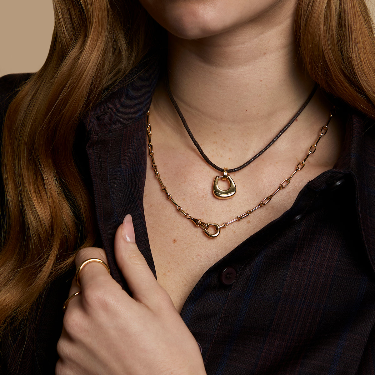 Hardware Pendant Cord Necklace in Gold