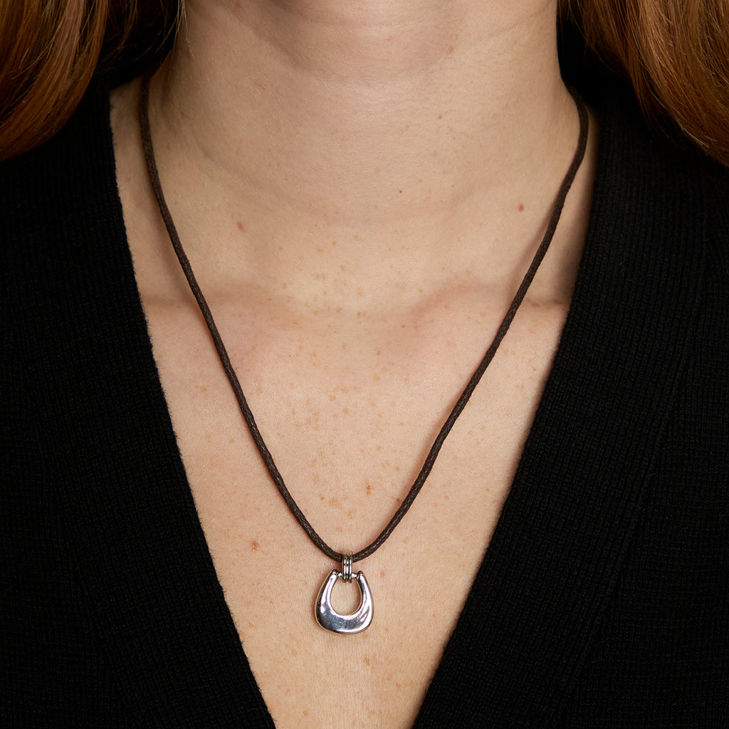Hardware Pendant Cord Necklace in Silver
