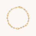 Pavé Chain Link Bracelet in Gold