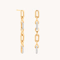 Pavé Chain Link Drop Studs in Gold