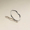 Scalloped Band Ring in Solid White Gold