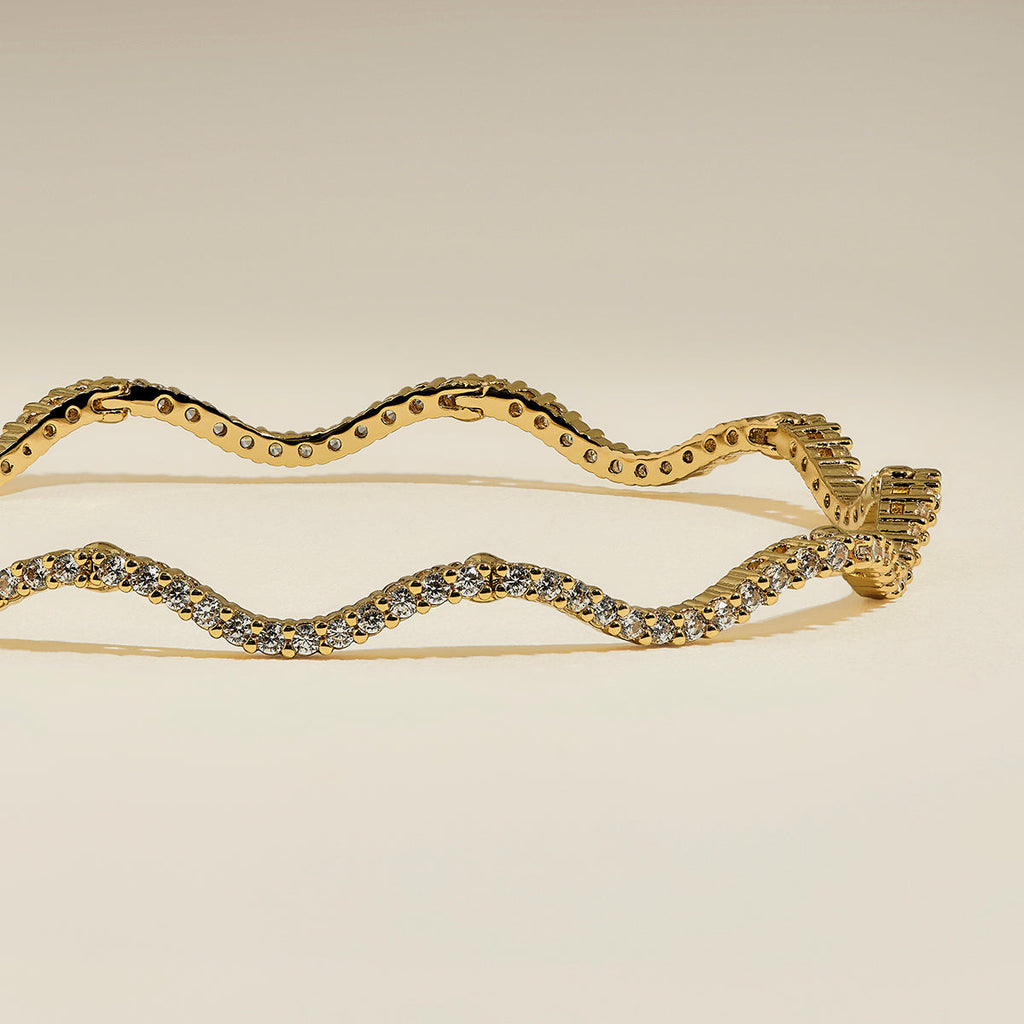 Scalloped Tennis Chain Bracelet in Gold