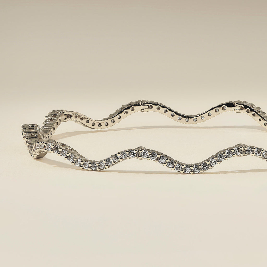 Scalloped Tennis Chain Bracelet in Silver