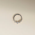 Diamond Daith Hoop in Solid White Gold