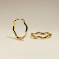 Scalloped Large Hoops in Gold