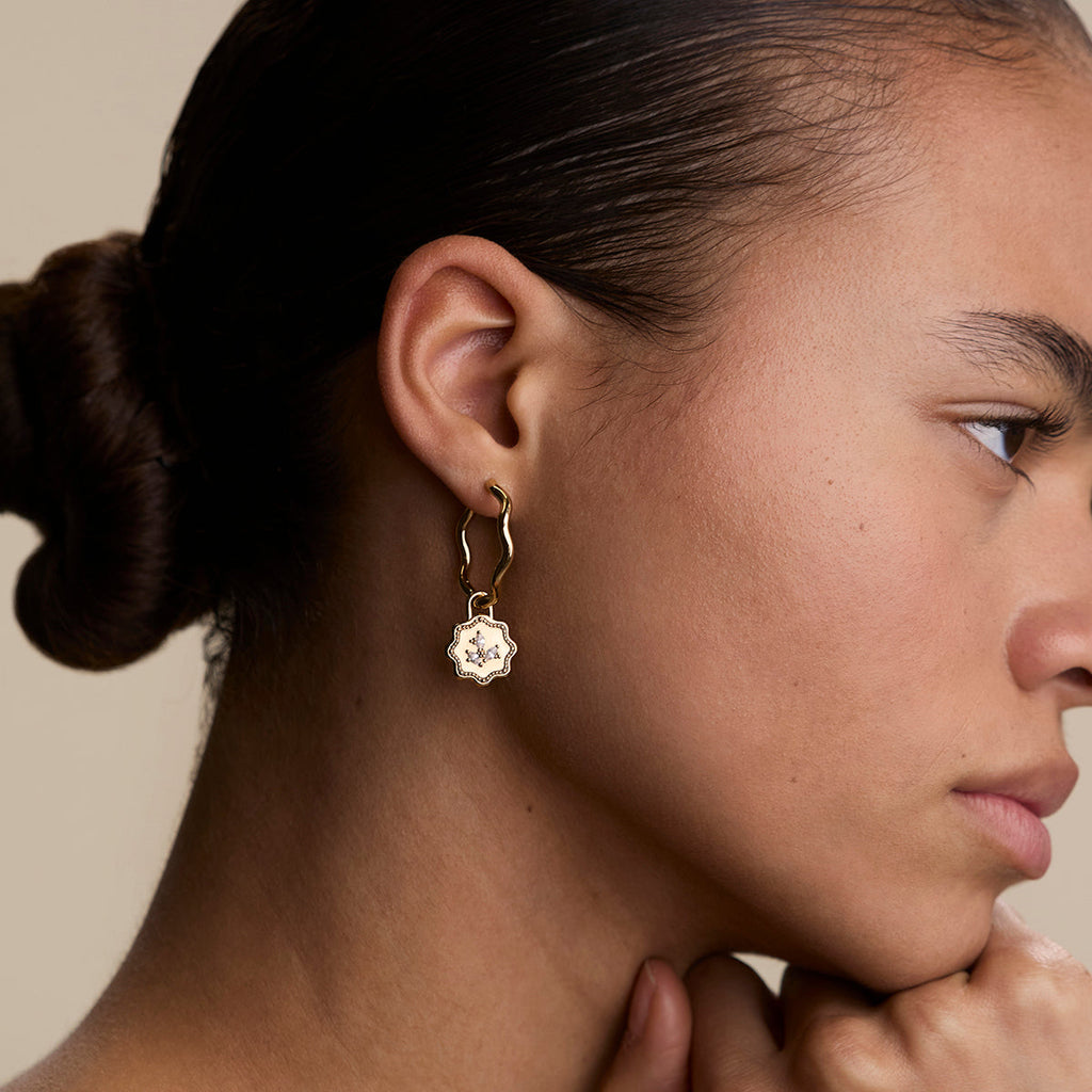 Scalloped Large Hoops in Gold