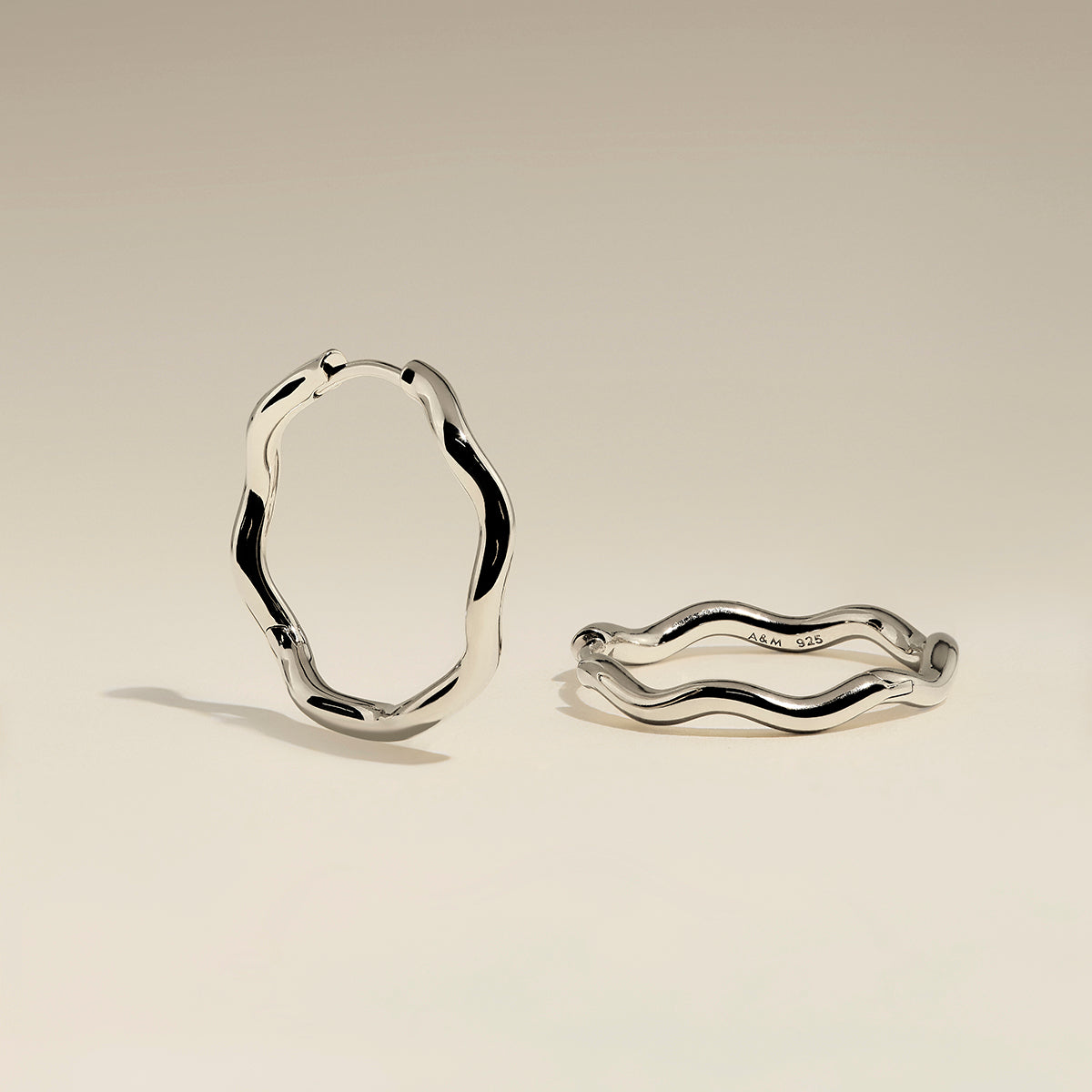 Scalloped Large Hoops in Silver