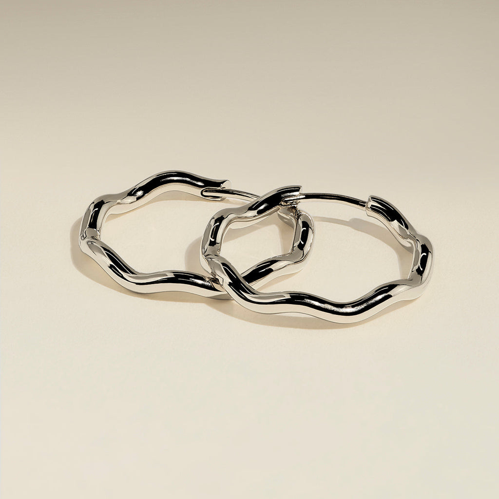 Scalloped Large Hoops in Silver