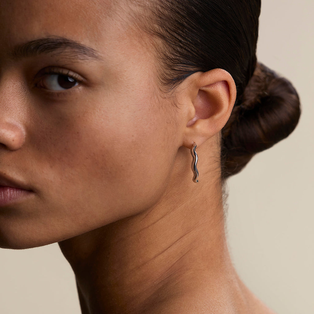 Scalloped Large Hoops in Silver