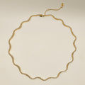 Scalloped Tennis Chain Necklace in Gold