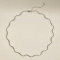 Scalloped Tennis Chain Necklace in Silver