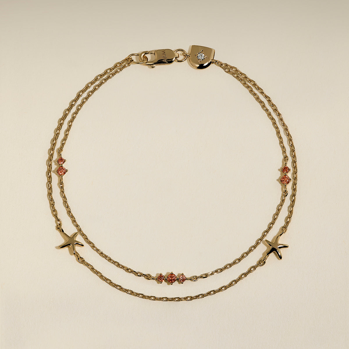 Starfish Double Chain Bracelet in Gold