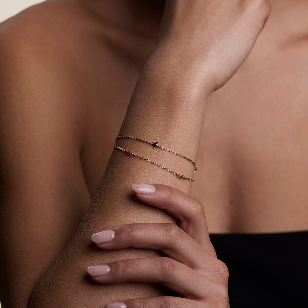 Starfish Double Chain Bracelet in Gold