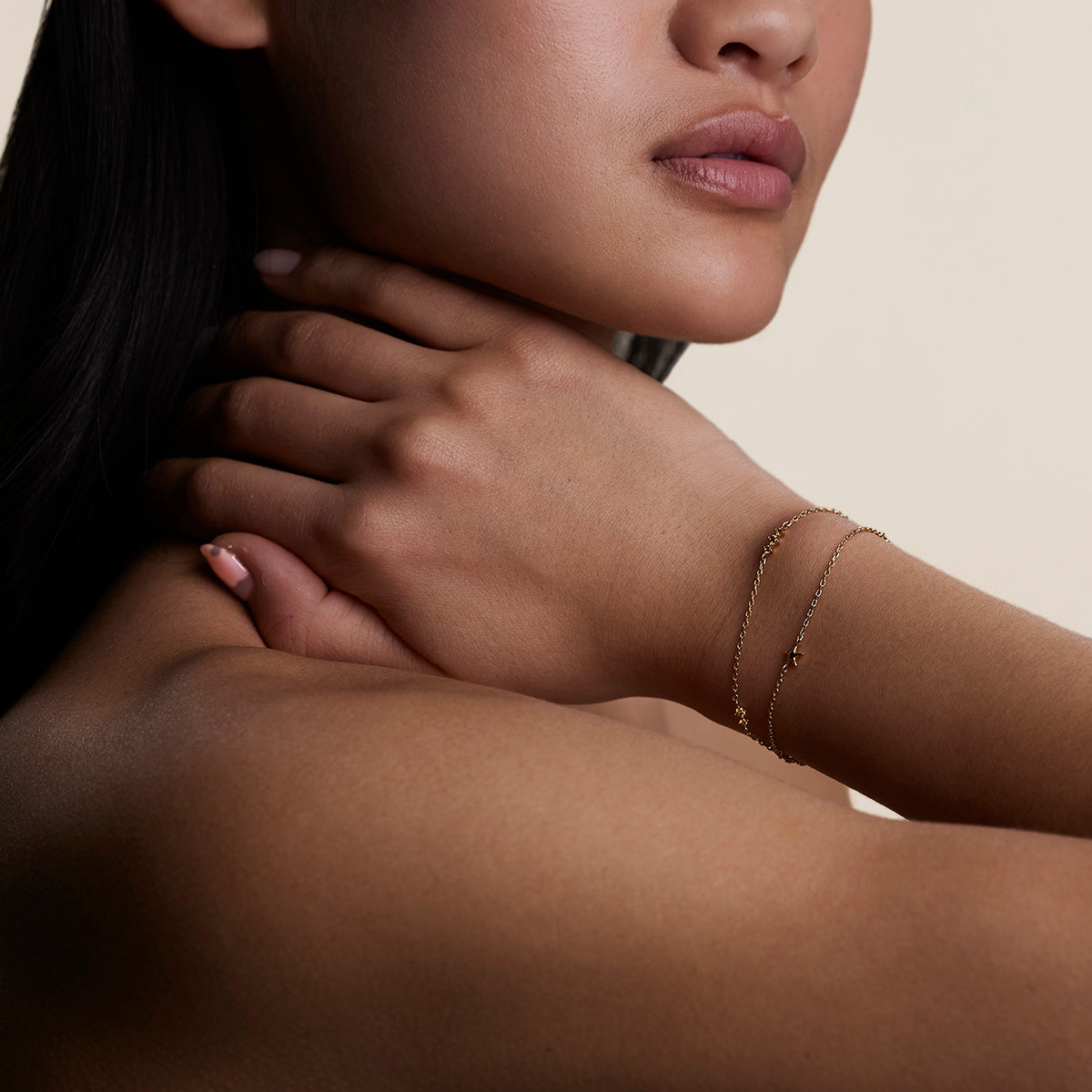 Starfish Double Chain Bracelet in Gold