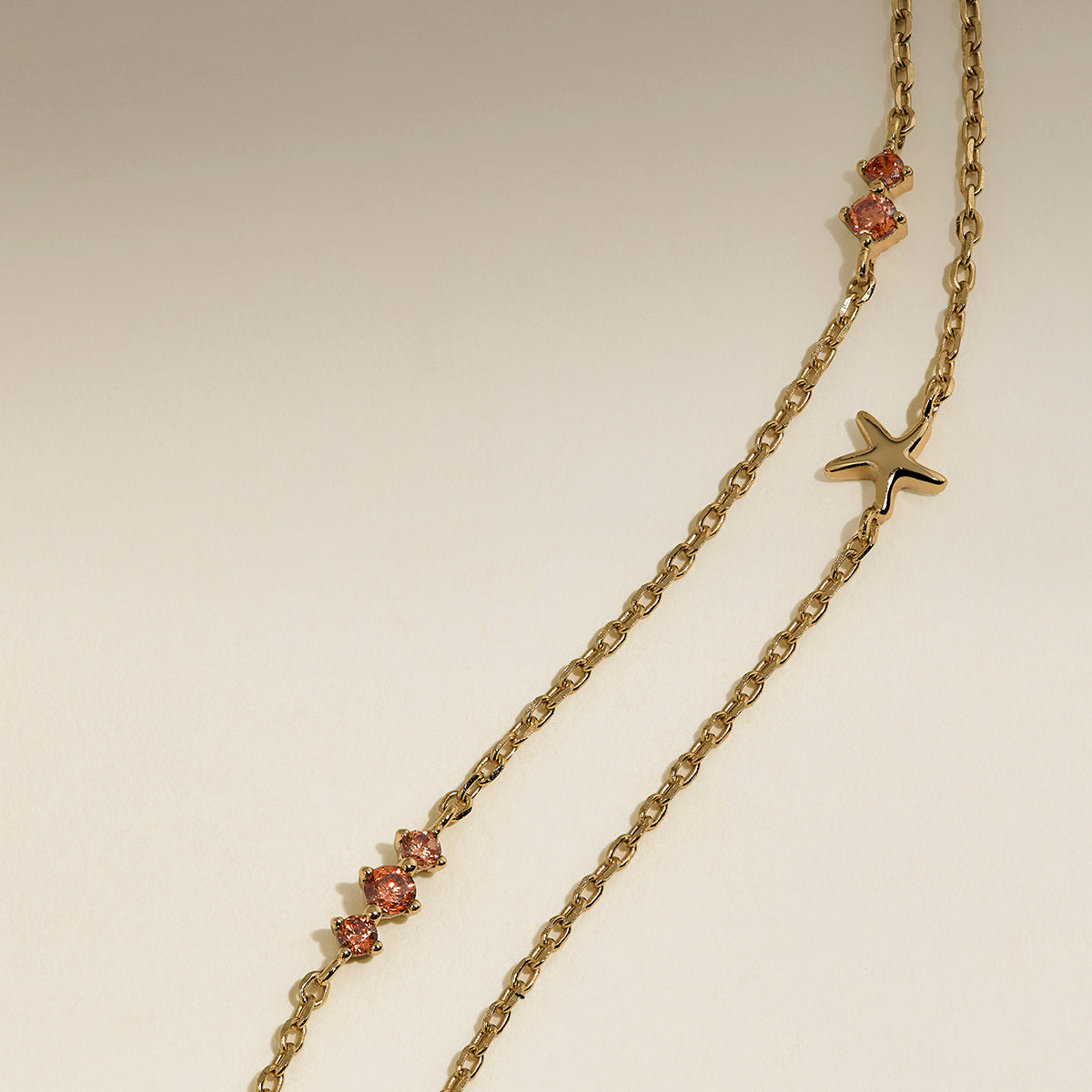 Starfish Double Chain Bracelet in Gold