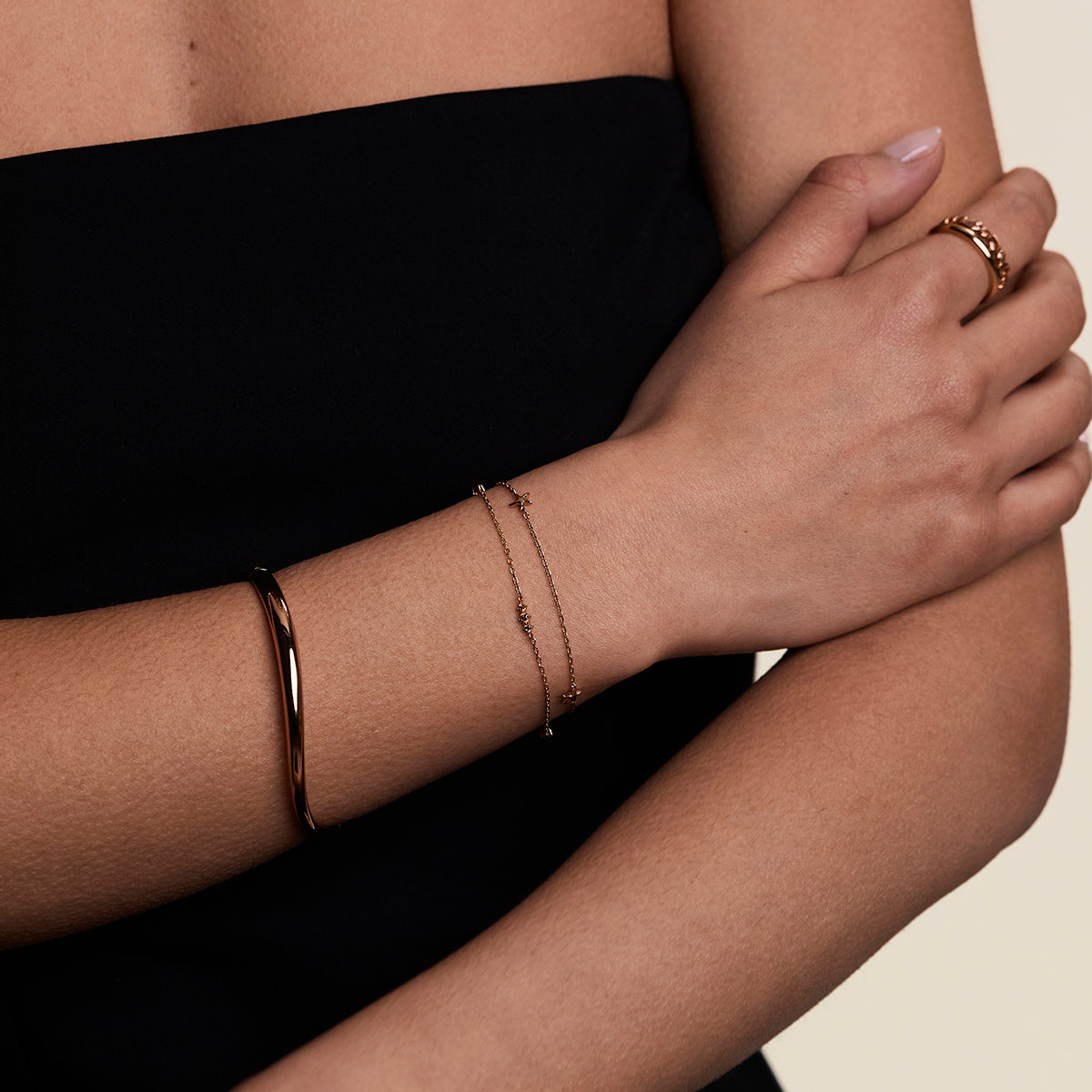Starfish Double Chain Bracelet in Gold