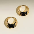 Ripple Wave Hoops in Gold