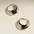 Ripple Wave Hoops in Silver