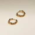 Sunset Pear Hoops in Gold