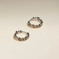 Sunset Pear Hoops in Silver
