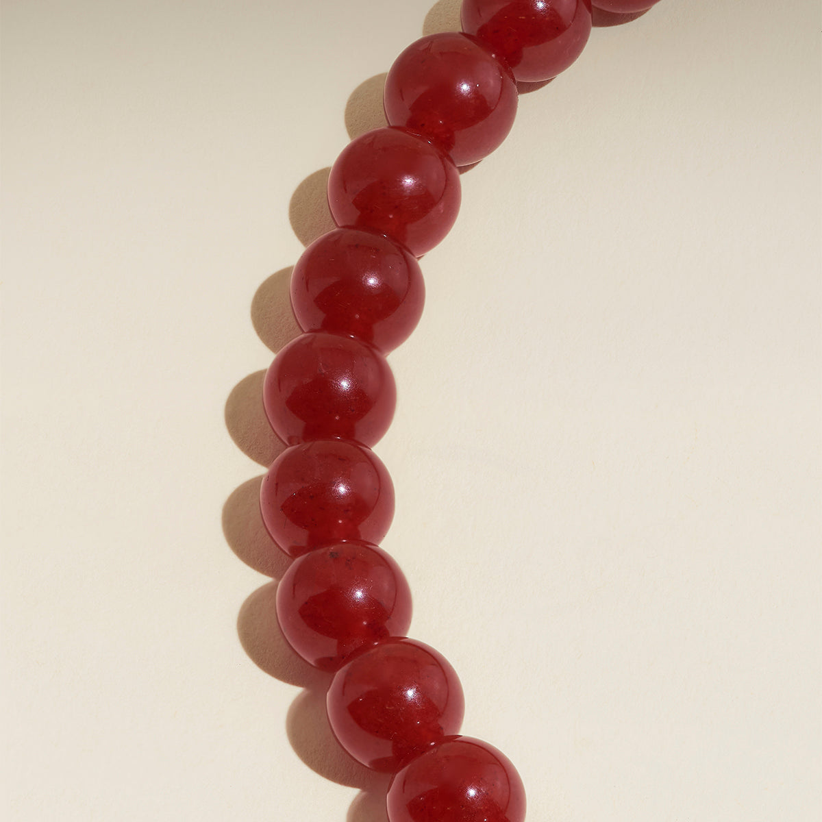 Sunset Red Beaded Necklace in Gold