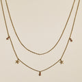 Starfish Double Chain Necklace in Gold