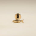 Fish Piercing Stud in Solid Gold