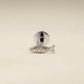 Fish Piercing Stud in Solid White Gold