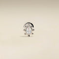 Moonstone Beaded Piercing Stud in Solid White Gold