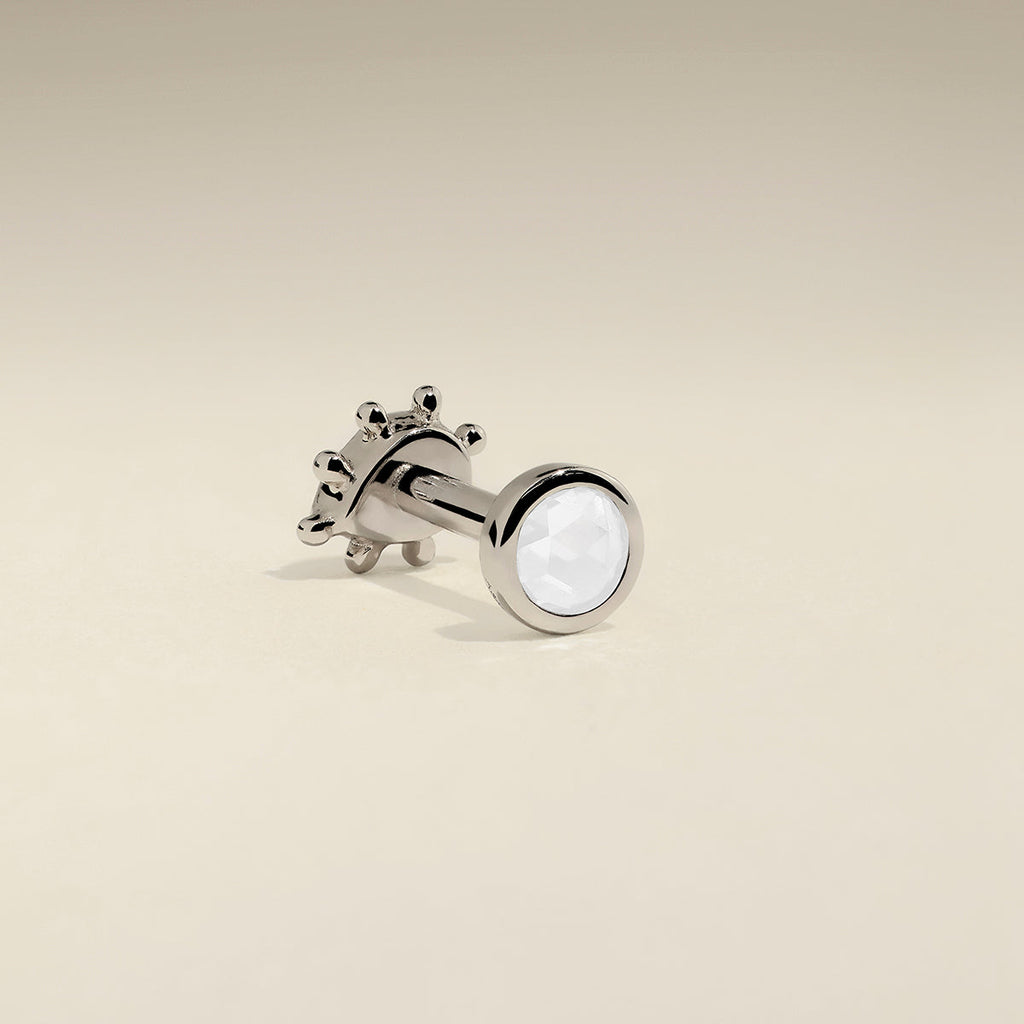 Diamond Stackback™ Post in Solid White Gold