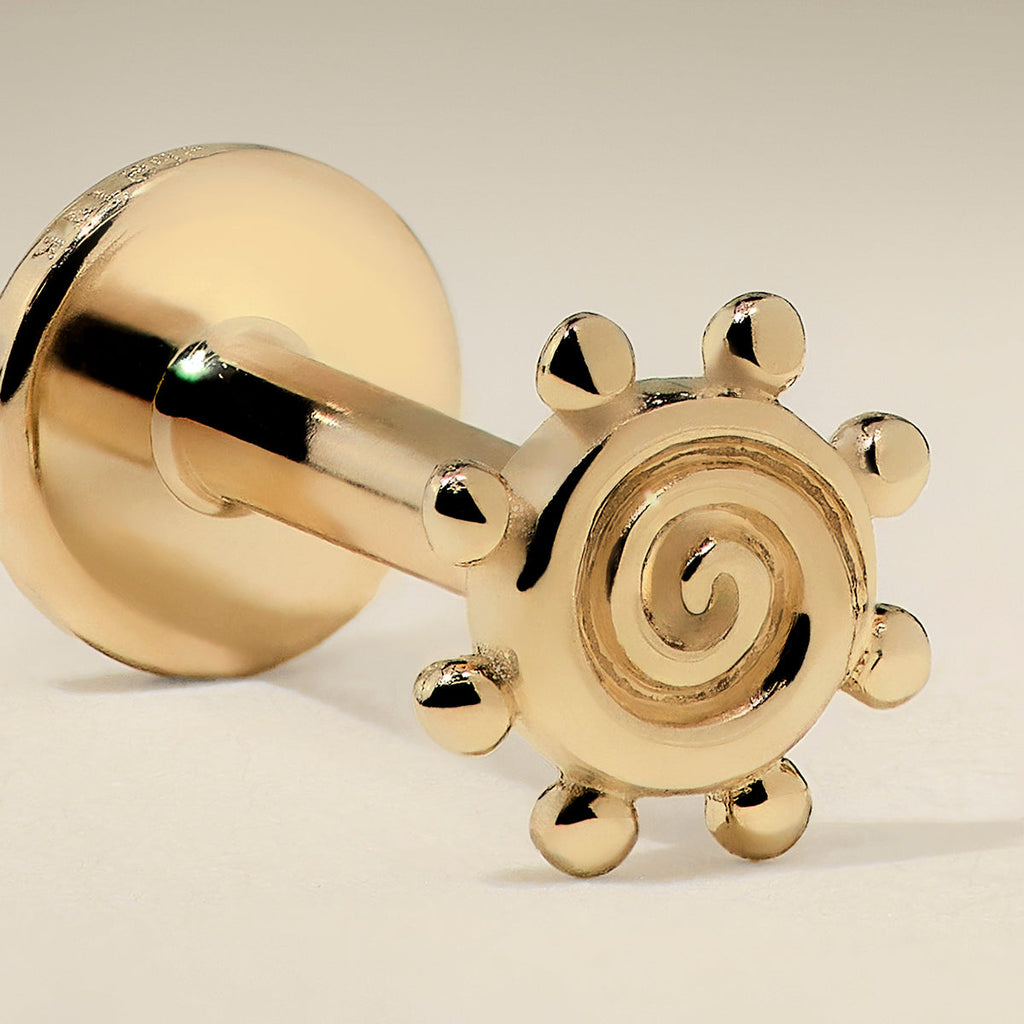 Solstice Piercing Stud in Solid Gold