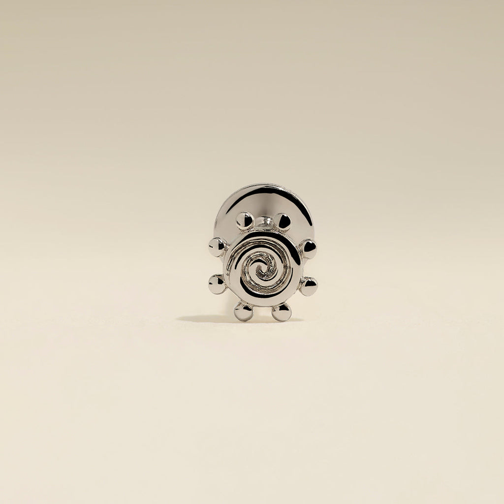 Solstice Piercing Stud in Solid White Gold