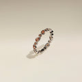 Sunset Pear Band Ring in Silver