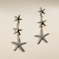 Starfish Drop Studs in Silver