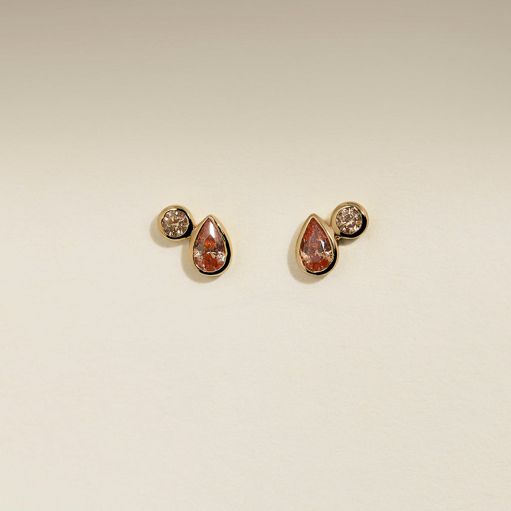 Sunset Duo Studs in Gold