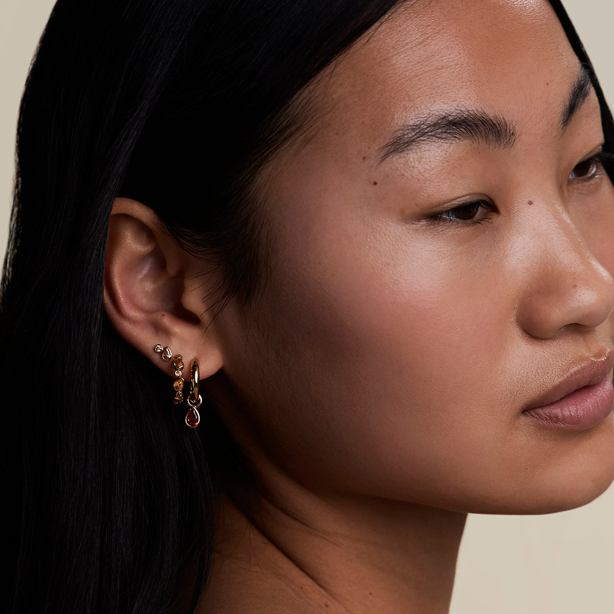 Sunset Duo Studs in Gold