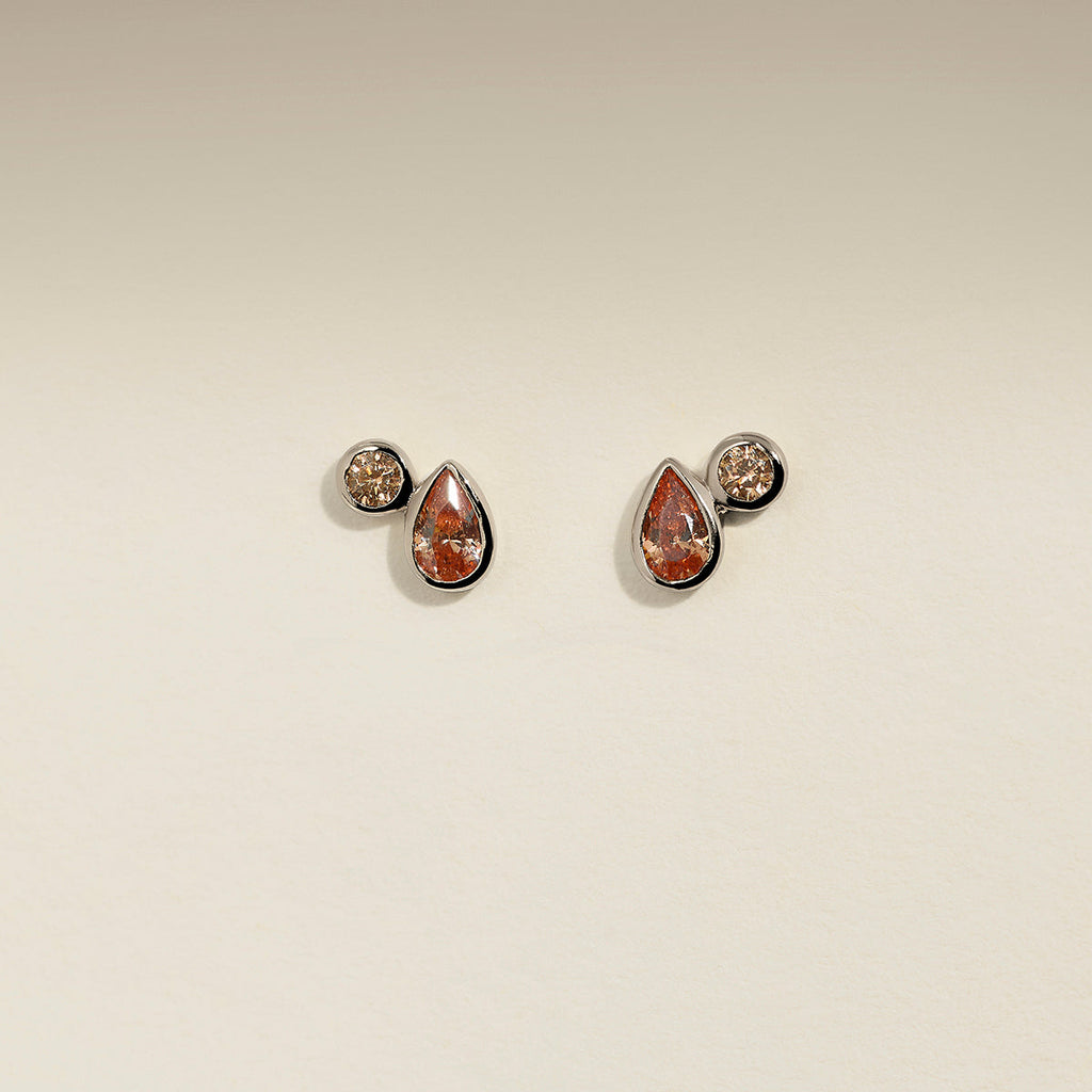 Sunset Duo Studs in Silver