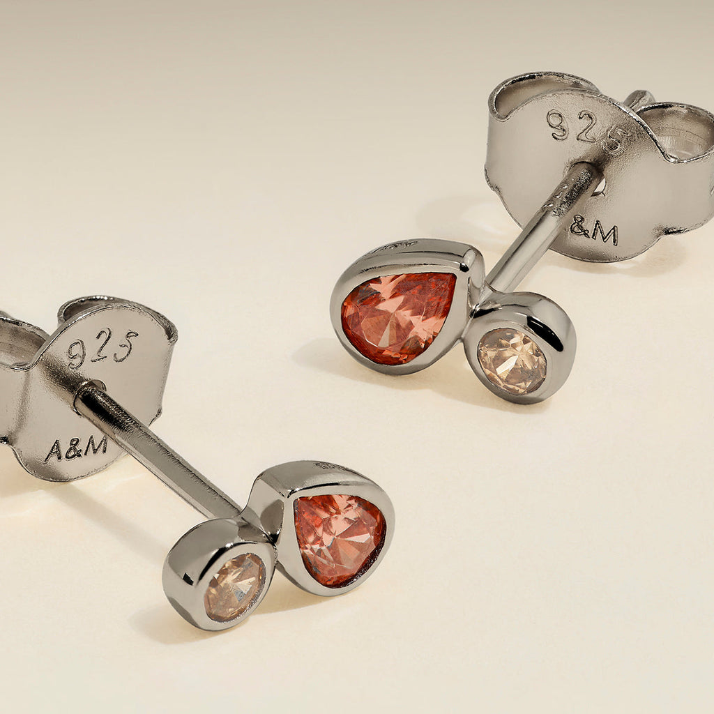 Sunset Duo Studs in Silver