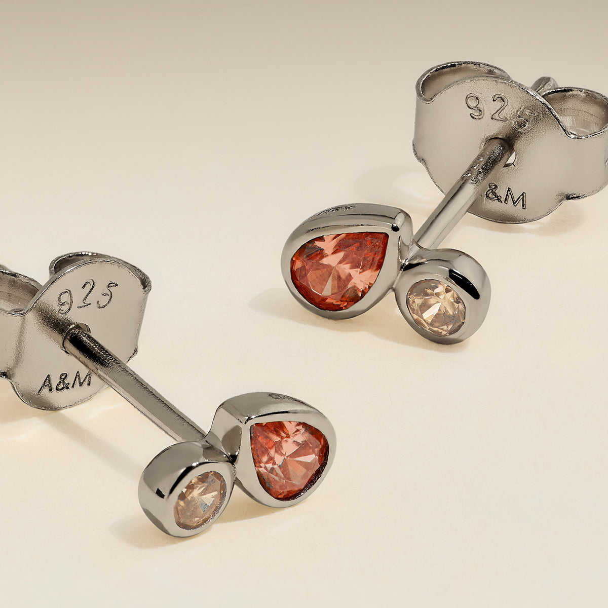 Sunset Duo Studs in Silver