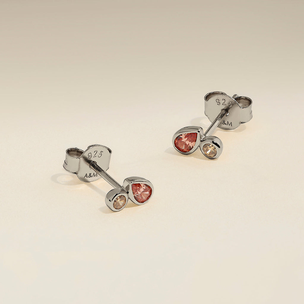 Sunset Duo Studs in Silver