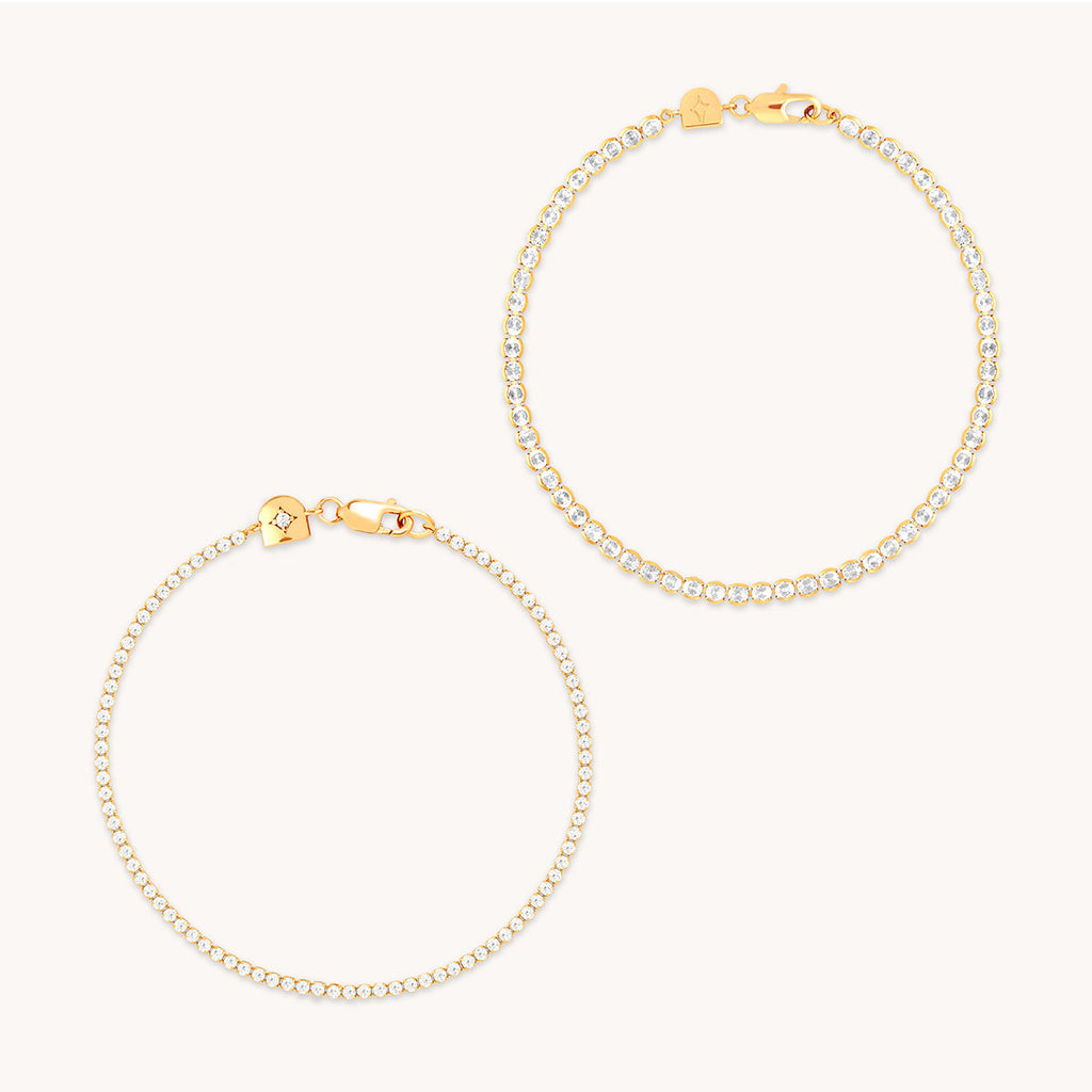 Tennis Bracelet Stacking Set in Gold