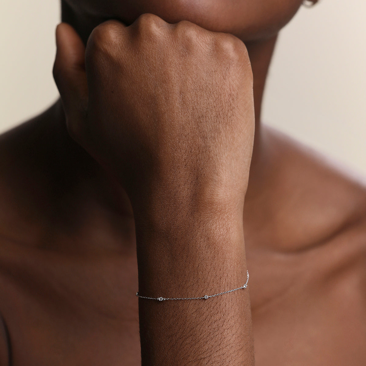 Mayfair Chain Bracelet in Solid White Gold