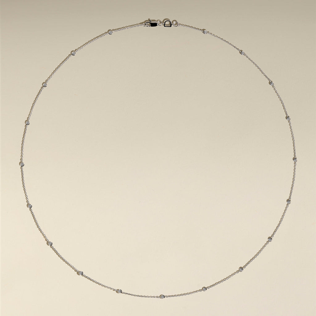Mayfair Chain Necklace in Solid White Gold