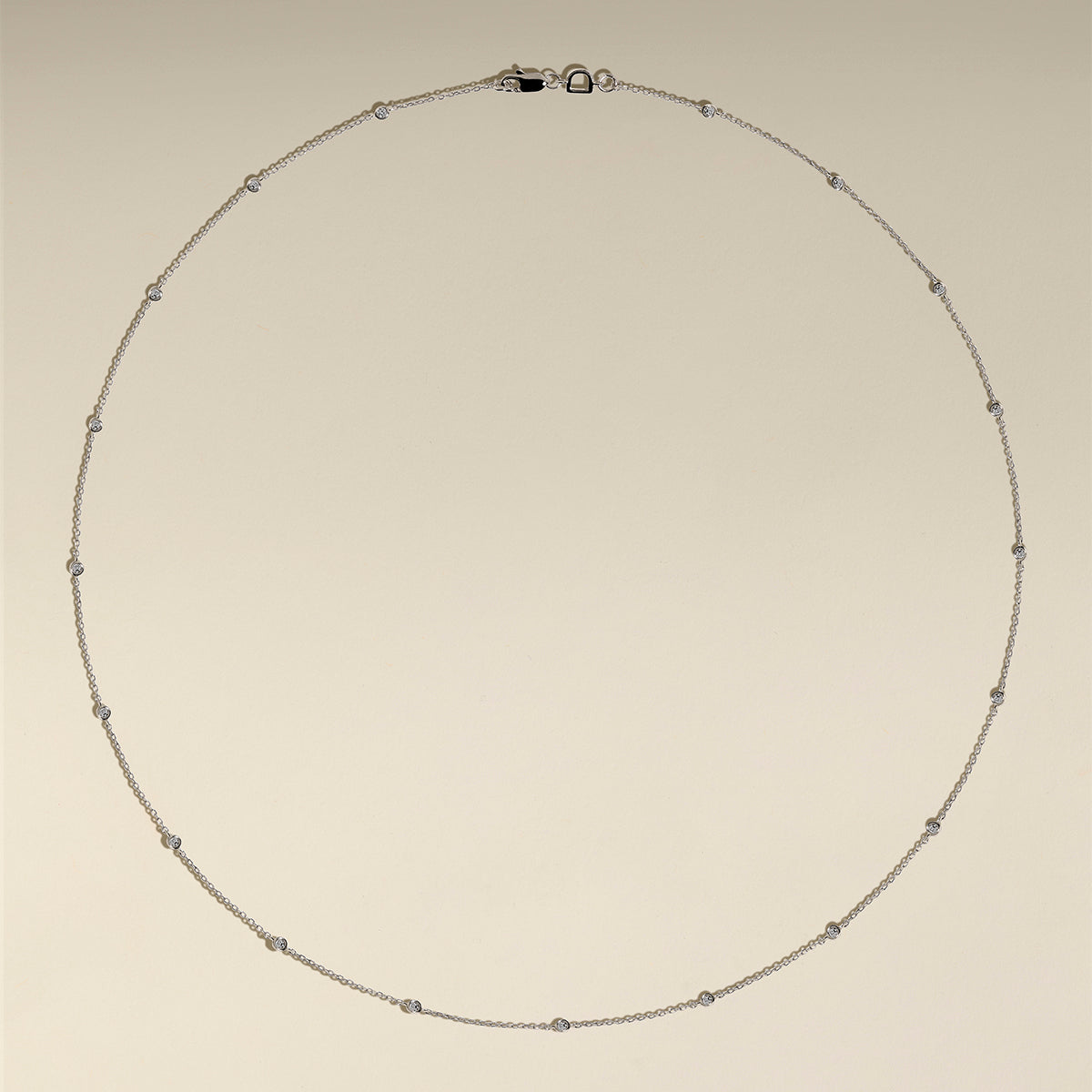 Mayfair Chain Necklace in Solid White Gold