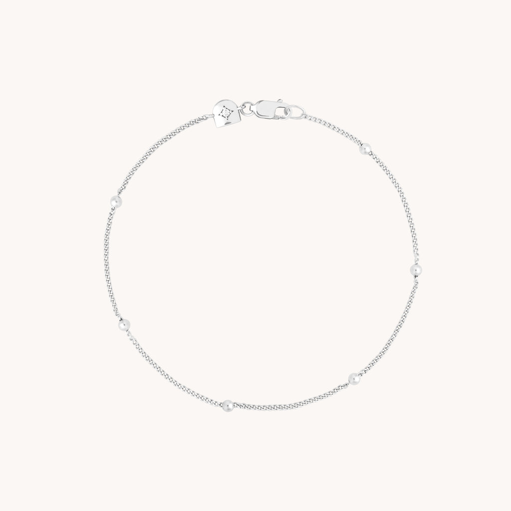 Essential Beaded Chain Bracelet in Silver
