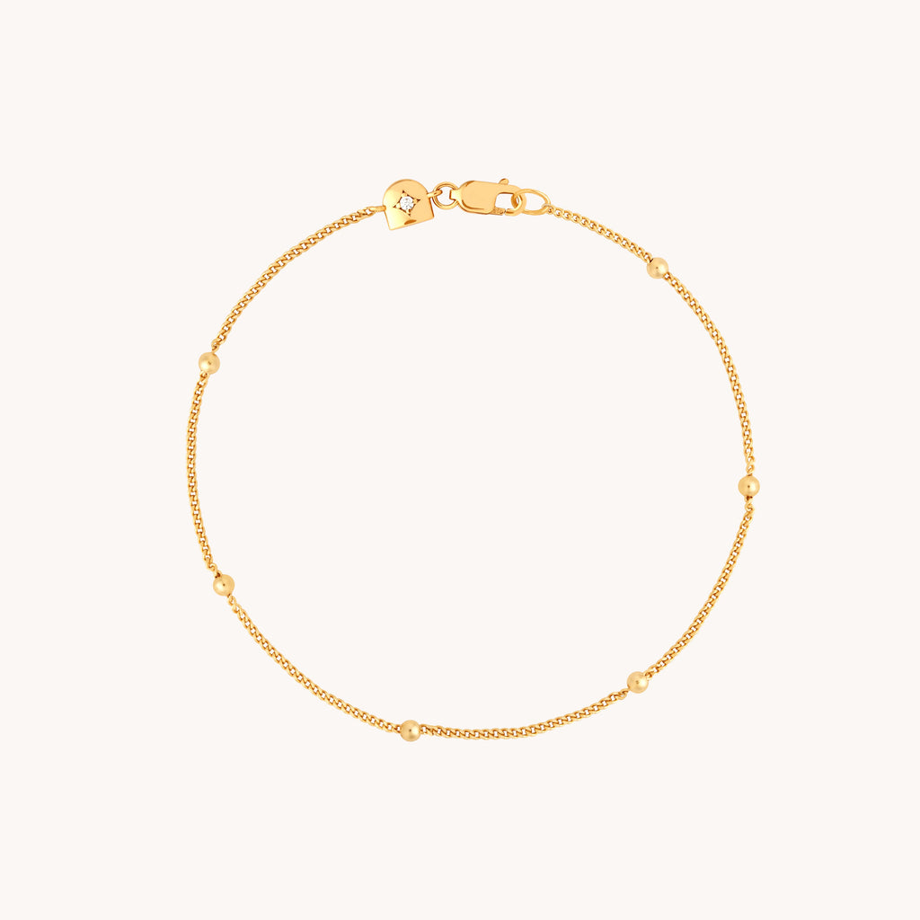 Essential Beaded Chain Bracelet in Gold