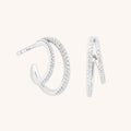 Illusion Crystal Hoops in Silver