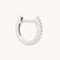 Gem Piercing Hoop in Solid White Gold