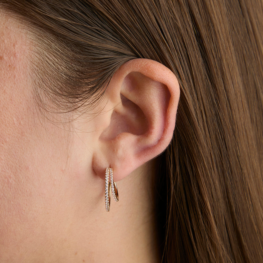 Illusion Crystal Hoops in Gold