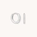 April Birthstone Huggies in Silver with White CZ